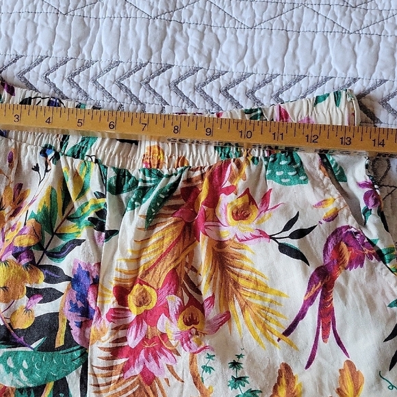 RACHEL Roy Line Floral  Green and Yellow Bermuda Shorts Tropical Print Size S - Picture 5 of 9